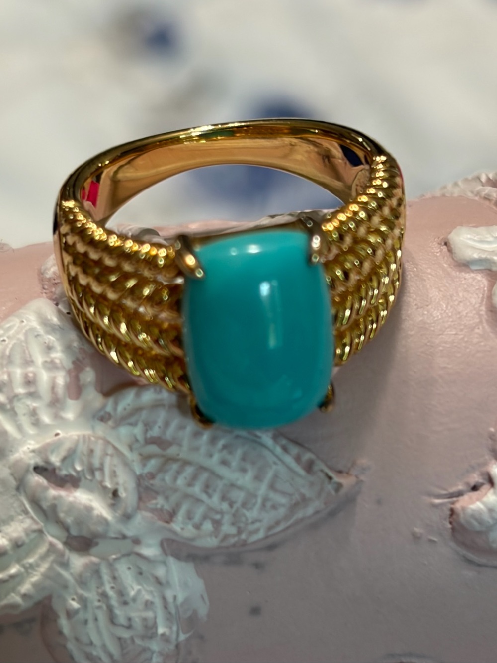 QVC Sleeping Beauty Turquoise Sterling Silver Ring. Size 6